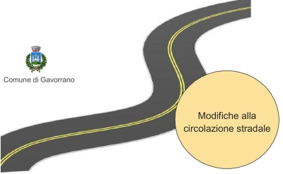 logo comune di gavorrano, strada, dicitura modifiche circolazione stradale