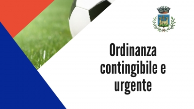 triangolo rosso, triangolo blu, logo gavorrano pallone da calcio scritta ordinanza contingibile e urgente