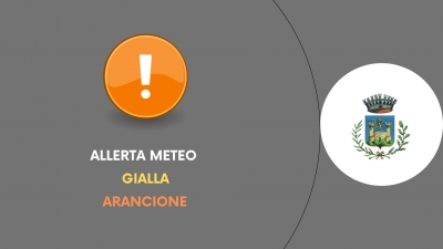scritta allerta meteo e immagine di nuvola con fulmine